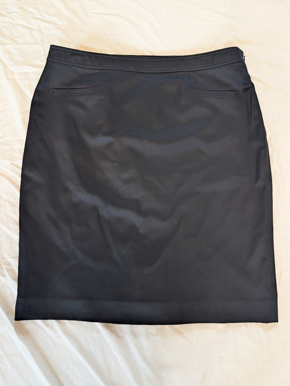 Carlisle Classic Black Wool Skirt with French Ruffle Back